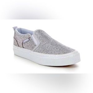 Vans Big Kids Silver Glitter Sneakers